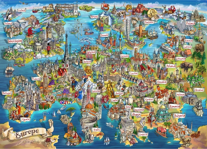 Puzzle GIBSONS Putovanje po Europi 1000 dijelova