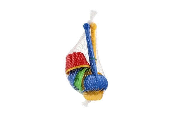 Plastični set za pijesak lopatica, grablje, 4 kom kalupa u mreži