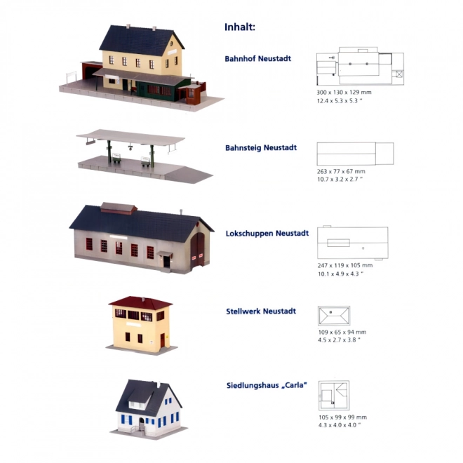Piko Hobby set građevina Željeznički kolodvor Neustadt 5 dijelova - 61923