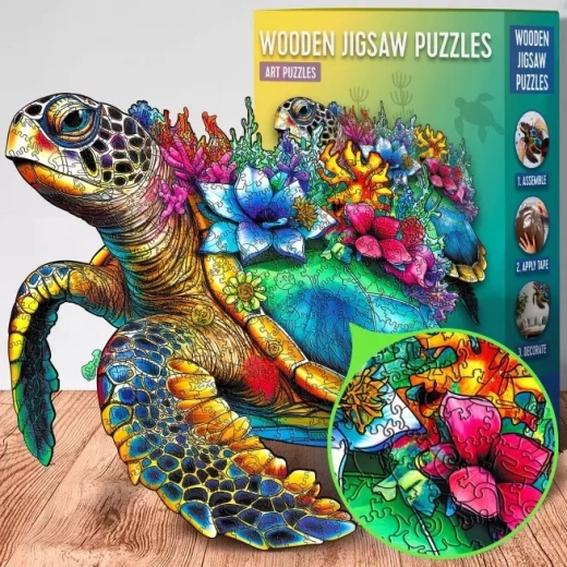 Drvene puzzle kornjača 300 dijelova