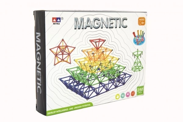 Magnetska građevna igračka 250 kom plastika/metal u kutiji 31x23x5cm