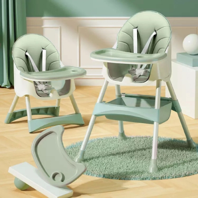 2-u-1 Stolica za hranjenje s 5-točkovnim pojasevima ECOTOYS Azurova