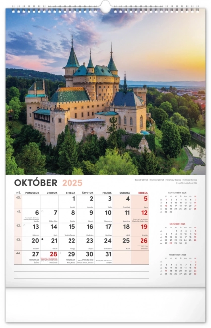 Zidni kalendar Naše Slovačka 2025, 33 × 46 cm