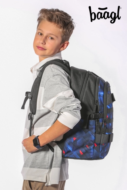 BAAGL set ruksak, pernica i sportska torba Skate Indigo