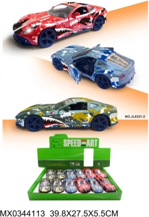 Metalni sportski automobil Animals s otvarajućim vratima i pogonom na inerciju