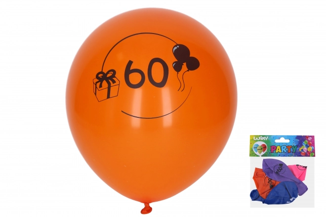 Balon na napuhavanje s brojem 60 30 cm - 5 komada