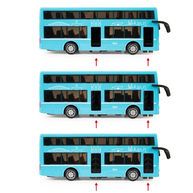 Dvodijelni autobus igračka plava 20 cm