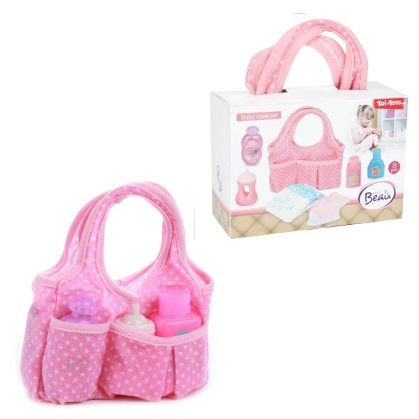 Torba za lutke s dodacima plastika u plastičnoj kutiji 17x12x7cm