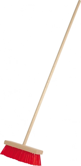 Dječja metla od bukve s crvenim čekinjama 65 cm