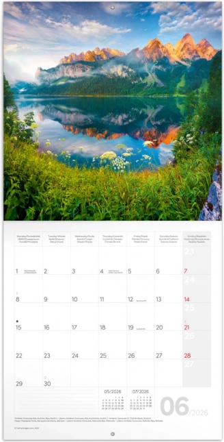 Kalendar za bilješke Alpe 2026