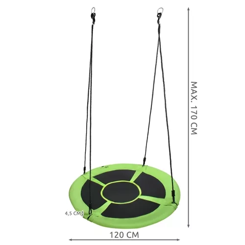 Ljuljačka roda gnijezdo 120cm zeleno-crna 23515