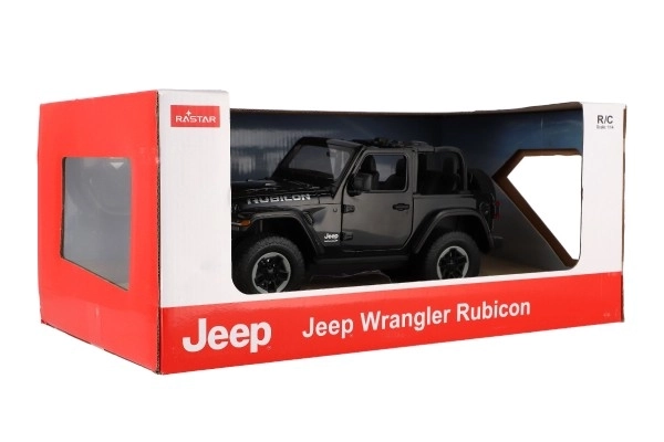 Auto RC Jeep Wrangler Rubicon crna plastika 29cm 2,4GHz na dalj. upr. na baterije u kutiji 44x19x26cm
