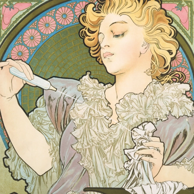 Note kalendar Alfons Mucha 2025, 30 × 30 cm