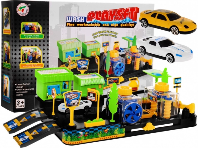 Perilica za djecu 3+ Samostalna montaža + 2 automobila + pokretni dijelovi