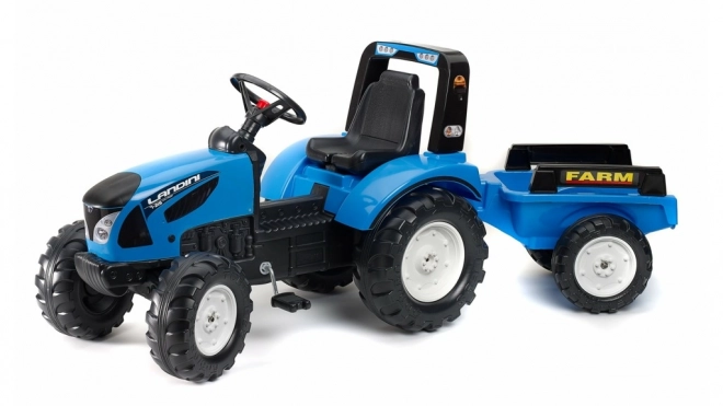 Traktor Landini plavi na pedale s prikolicom za djecu od 3 godine