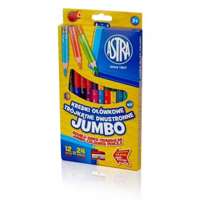 ASTRA Trostrane dvostrane bojice JUMBO 12 kom, 24 boja