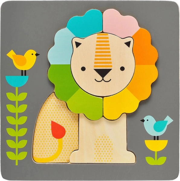 Drvene puzzle Lav od Petit Collage