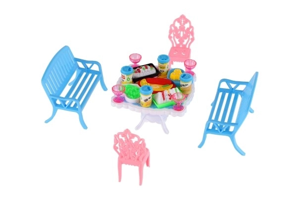 Namještaj za lutke plastika 4 boje u blisteru 14x11x16cm