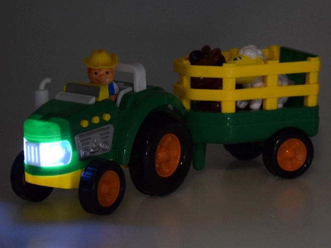 Farmerski traktor s prikolicom i životinjama zvuk + svjetlo ZA5390