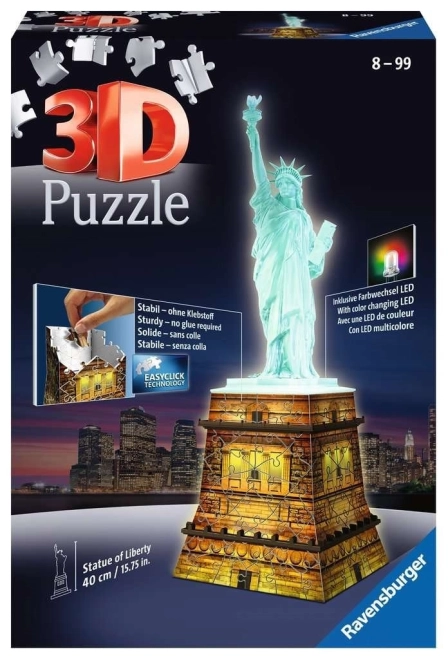 Svjetleća 3D slagalica Kip slobode Noćna edicija 108 dijelova