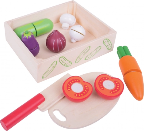 Drvena rezana/rezucka povrća u kutiji BIGJIGS TOYS