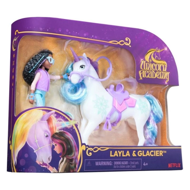 Jednorog akademija figurice 11 cm Layla i Glacier
