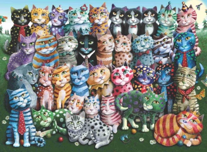 Puzzle obiteljsko okupljanje mačaka 1000 komada