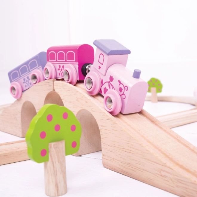 Bigjigs Rail Drvena vlakodromska osmica za princeze 35 dijelova
