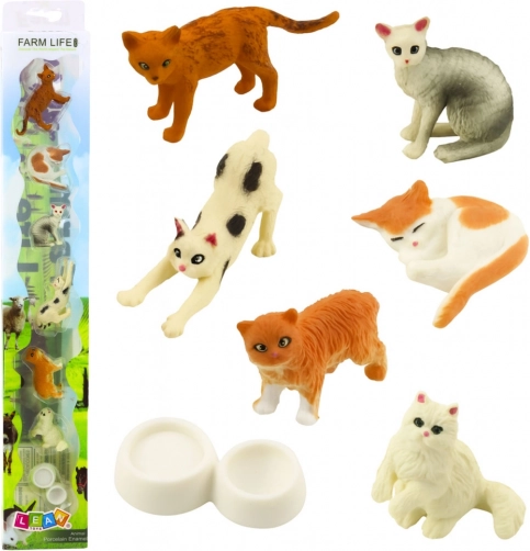 Set mini figura mačaka s posudom za hranu