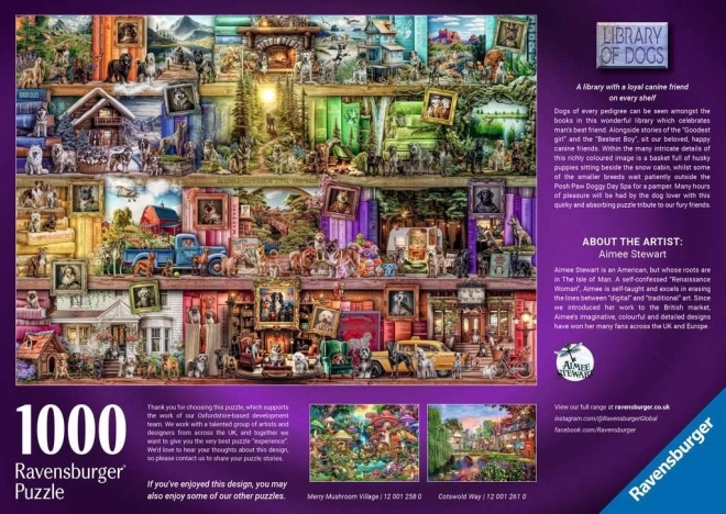 Puzzle 1000 dijelova Psi u knjižnici
