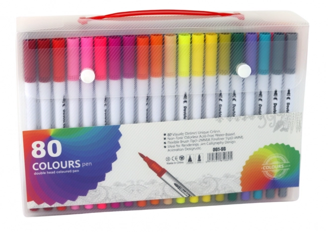 Dvostrana pera 80 komada u organizatoru u raznim bojama