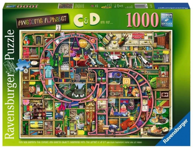 RAVENSBURGER Puzzle Fantastična abeceda - slovo C i D 1000 dijelova