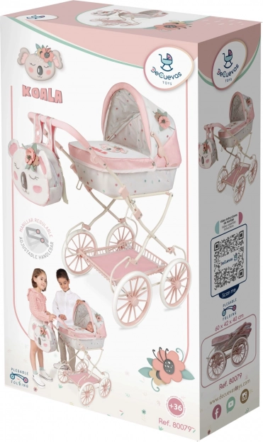DeCuevas sklopivi dječji kolica za lutke s ruksakom Koala 81 cm