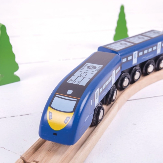 Drveni brzi vlak plavi Bigjigs Rail