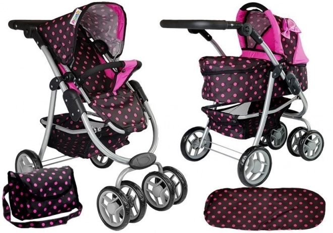 Kolica 2 u 1 s torbom za kolica Black and Pink