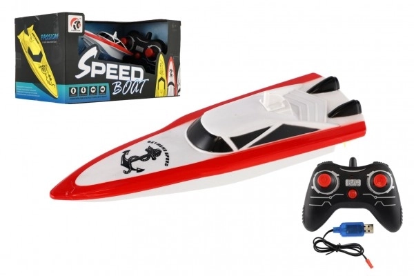 Motorni čamac/brod za vodu RC plast 19cm na baterije+punjivi paket+USB 2,4Ghz u kutiji 26x13x15cm