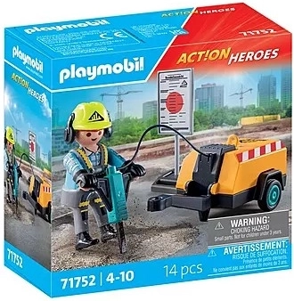 PLAYMOBIL ACTION HEROES građevinski radnik s pneumatskim čekićem