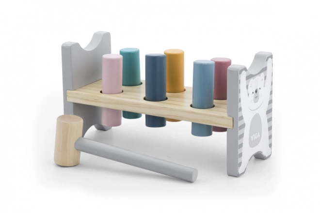 VIGA PolarB Drvena klupa s čekićem – Montessori igračka