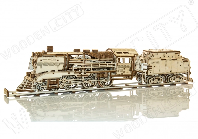 Drvene 3D puzzle WOODEN CITY ekspres s tenderom i tračnicama, 580 dijelova