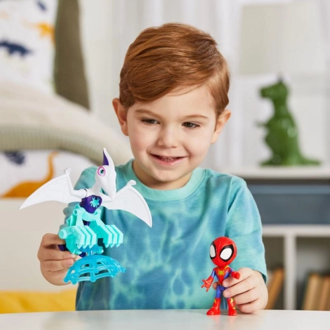 Spider-man kvaki i njegovi nevjerojatni prijatelji figurica s dinosaurom i dodatnom opremom