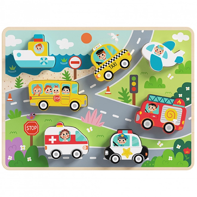 Drvene puzzle Montessori grad