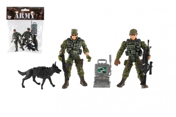 Set vojnici s psom s dodacima 6 kom plastični u vrećici 17x20x3cm