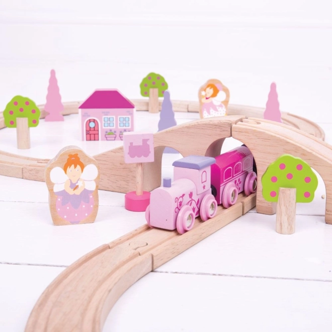 Bigjigs Rail Drvena vlakodromska osmica za princeze 35 dijelova