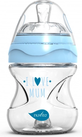 Staklena bočica za bebe Nuvita plava 140 ml