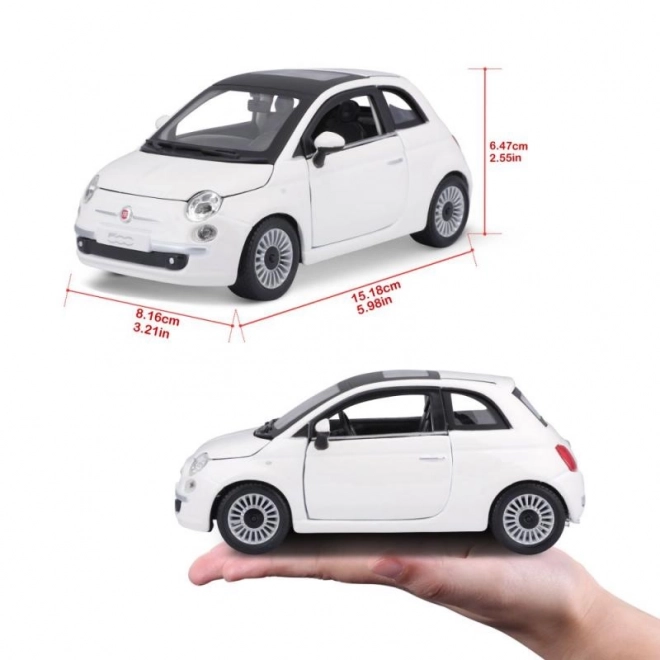 Bburago 1:24 Fiat 500 (2007) Bijeli