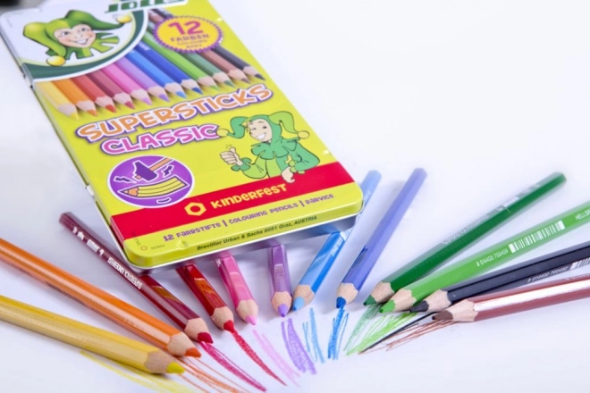 Pastelne bojice Supersticks 12 boja u metalnoj kutiji