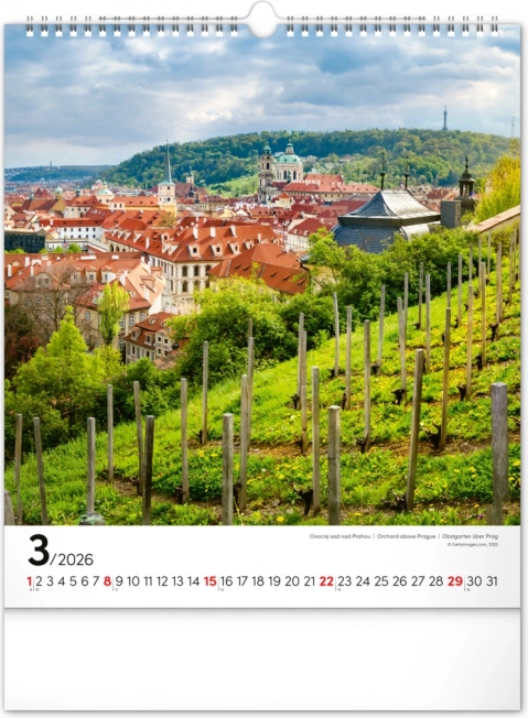 Zidni kalendar Praga 2026