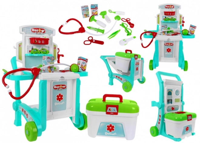 Prijenosni medicinski kabinet za djecu 3+ Kofer + stol + 2 vrste kolica + pribor