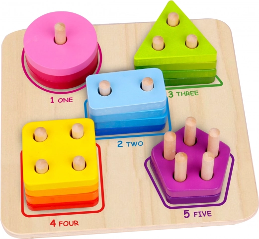 Tooky Toy drveni geometrijski sorter za učenje oblika i brojanja