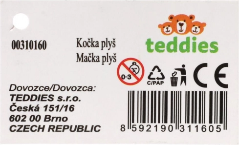 Ležeća plišana igračka mačka